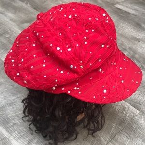 Red Rhinestone Hat